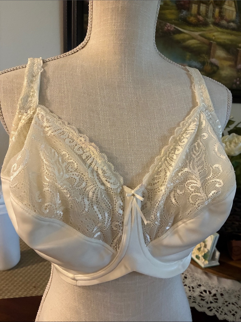 Lilyette Ivory Lace Full Coverage Bra